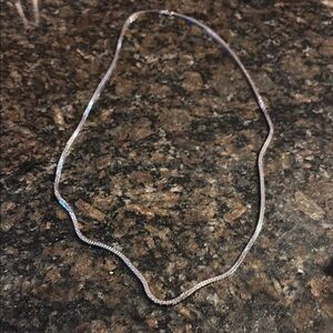 Monet Silver tone box Chain Necklace 32 inches